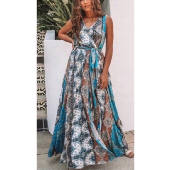 VICI Multicolored Boho Diana Sleeveless Maxi Dress Sz S - Picture 3 of 16